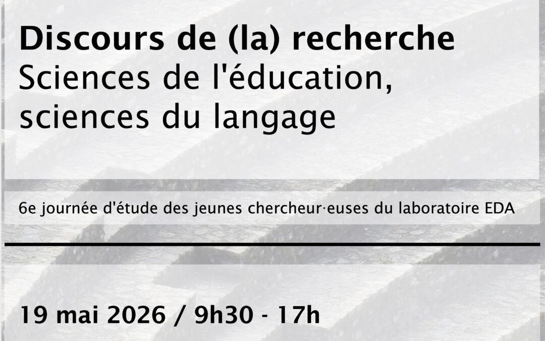 6e édition de la journée d’étude des jeunes chercheur·euses du laboratoire EDA – 19 mai 2026